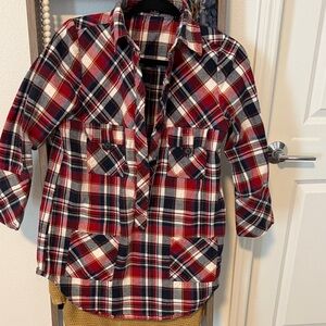 Plaid Button-Up Shirt